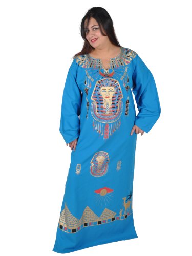 Kleopatra Pharao Kostüm, Fasching Fastnacht Karneval Kleider aus dem Orient Ägypterin, türkis (48-50 (XL)) von Egypt Bazar