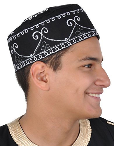 Egypt Bazar Traditionelle Arabische Kopfbedeckung - Araber - Karnevalskostüm- schwarz/weiß (KB0069) von Egypt Bazar