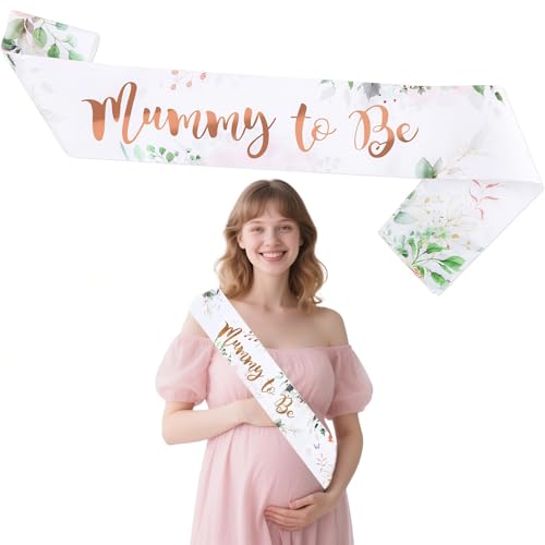 Ehuixinsheng 1 x Schärpe für werdende Mütter, Babypartys für neutrale Jungen, Mädchen, salbeigrün Laub, funkelnd, goldfarbene Schärpe für perfekte Geschlechtsoffenbarung und Babyparty-Dekorationen Ehuixinsheng 1 x Schärpe für werdende Mütter, Babypartys für neutrale Jungen, Mädchen, salbeigrün Laub, funkelnd, goldfarbene Schärpe für perfekte Geschlechtsoffenbarung und Babyparty-Dekorationen von Ehuixinsheng