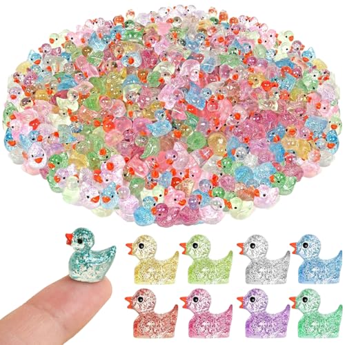 Ehuixinsheng Mini-Enten, bunte Glitzer-Enten aus Kunststoff, kleine Enten aus Kunstharz, Dekoration für Aquarien, Topfdekoration, Geburtstagsparty, Kinderrechnen, 100 Stück Ehuixinsheng Mini-Enten, bunte Glitzer-Enten aus Kunststoff, kleine Enten aus Kunstharz, Dekoration für Aquarien, Topfdekoration, Geburtstagsparty, Kinderrechnen, 100 Stück von Ehuixinsheng