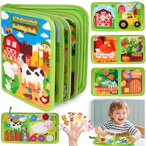 Busy Board Spielzeug ab 1 2 3 Jahre Junge: Geschenk Junge Mädchen 1-2-3-4 Jahre Montessori Kinderspielzeug ab 1-3 Baby Bauernhof Busy Book ab 1+ Geburtstagsgeschenk für Mädchen Junge Motorikspielzeug von Eichhoo