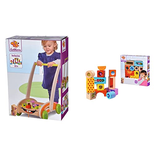 Eichhorn 100001833 - Eichhorn, Spiel- und Lauflernwagen - teilmontiert - 39 x 25 x 44 cm & Klangbausteine – 12 Bunte Holzbausteine die Geräusche Machen, für Kinder und Babys ab 12 Monaten Eichhorn 100001833 - Eichhorn, Spiel- und Lauflernwagen - teilmontiert - 39 x 25 x 44 cm & Klangbausteine – 12 Bunte Holzbausteine die Geräusche Machen, für Kinder und Babys ab 12 Monaten von Eichhorn