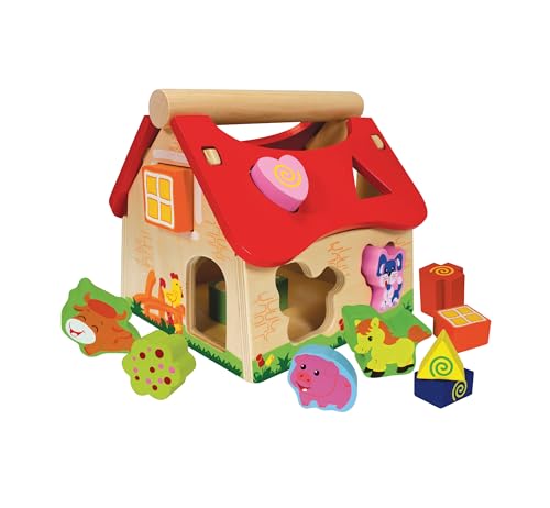 Eichhorn 100002098 Holz Steckhaus, 15-teiliges Haus aus Kiefernholz, mit 12 Steck-Bausteinen, Motorikspielzeug für Kinder ab 1 Jahr, Größe: 18 x 17,5 x 18 cm Eichhorn 100002098 Holz Steckhaus, 15-teiliges Haus aus Kiefernholz, mit 12 Steck-Bausteinen, Motorikspielzeug für Kinder ab 1 Jahr, Größe: 18 x 17,5 x 18 cm von Eichhorn