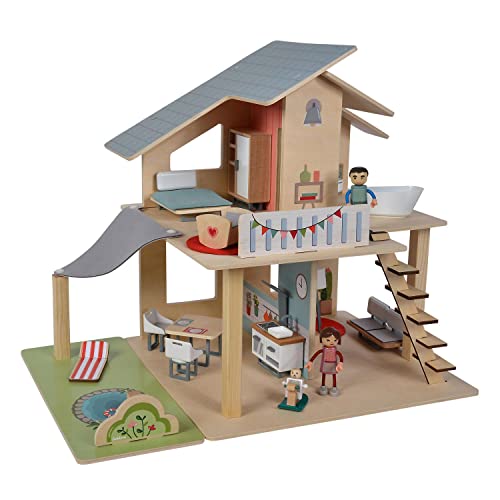 Eichhorn - Puppenhaus mit Zubehör - inkl. Möbel und 3 Figuren, unmontiert, aus Holz, 25 teilig, 53x36x44 cm groß, ab DREI Jahren Eichhorn - Puppenhaus mit Zubehör - inkl. Möbel und 3 Figuren, unmontiert, aus Holz, 25 teilig, 53x36x44 cm groß, ab DREI Jahren von Eichhorn