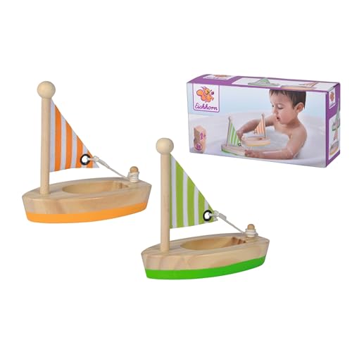 Eichhorn - schwimmende Holzboote, Zwei schwimmfähige Holzboote in Zwei, 11 cm lang, aus Birken und Kiefernholz, ab 2 Jahren Eichhorn - schwimmende Holzboote, Zwei schwimmfähige Holzboote in Zwei, 11 cm lang, aus Birken und Kiefernholz, ab 2 Jahren von Eichhorn