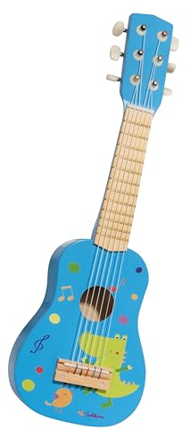 Eichhorn – Gitarre für Kinder – Blaue Kindergitarre, stimmbare Nylonsaiten, Holzspielzeug, mit Dino, Holzgitarre für Jungen und Mädchen ab 3 Jahren von Eichhorn