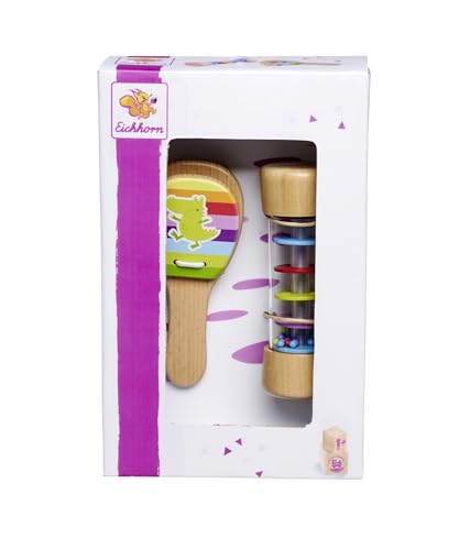 Eichhorn 100003491 - Musik Set Rassel, bestehend aus Regenmacher & Kastagnette, farbenfrohes Musikspielzeug aus 100% FSC zertifiziertem Buchenholz, ab 2 Jahren Eichhorn 100003491 - Musik Set Rassel, bestehend aus Regenmacher & Kastagnette, farbenfrohes Musikspielzeug aus 100% FSC zertifiziertem Buchenholz, ab 2 Jahren von Eichhorn