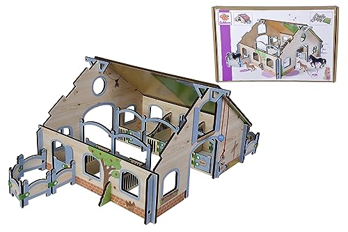 Eichhorn - Pferdestall, Gebäude mit Pferdeboxen und Gatter, 30 teilig, 57x52x35 cm groß, ab 3 Jahren Eichhorn - Pferdestall, Gebäude mit Pferdeboxen und Gatter, 30 teilig, 57x52x35 cm groß, ab 3 Jahren von Eichhorn