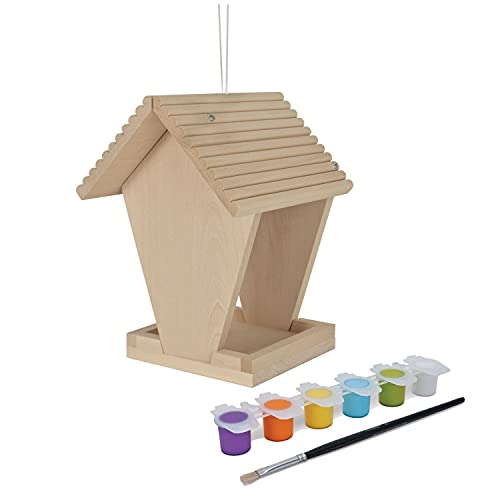 Eichhorn 100004582 Outdoor-100004582-Futterhaus aus Holz, zum Zusammenbauen und Bemalen, inkl. Pinsel und Farben, 14x14x24cm Lindenholz, DIY, Bunt Eichhorn 100004582 Outdoor-100004582-Futterhaus aus Holz, zum Zusammenbauen und Bemalen, inkl. Pinsel und Farben, 14x14x24cm Lindenholz, DIY, Bunt von Eichhorn