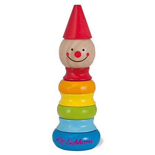 Eichhorn 100005055 - Steckfigur, Kasper, 5 Ringe mit Steckkopf und Hut, 17,5cm, 8-tlg., 100% Birkenholz Bunt Eichhorn 100005055 - Steckfigur, Kasper, 5 Ringe mit Steckkopf und Hut, 17,5cm, 8-tlg., 100% Birkenholz Bunt von Eichhorn