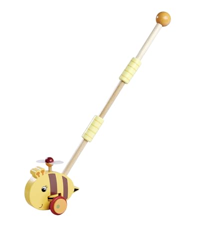 Eichhorn 100006804 - Schiebefigur Biene, mit beweglichem Flügel, Grifflänge 50 cm, geräuschlose Silikonräder, aus 100% FSC Zertifiziertem Buchenholz, ab 1 Jahr Eichhorn 100006804 - Schiebefigur Biene, mit beweglichem Flügel, Grifflänge 50 cm, geräuschlose Silikonräder, aus 100% FSC Zertifiziertem Buchenholz, ab 1 Jahr von Eichhorn