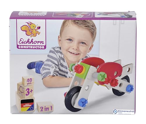 Eichhorn 100039012 - Constructor Motorrad, 40-TLG., Holz-Konstruktions-Set, 2 Verschiedene Modellvarianten baubar, FSC 100% Zertifiziertes Buchenholz, Made in Germany Bunt Eichhorn 100039012 - Constructor Motorrad, 40-TLG., Holz-Konstruktions-Set, 2 Verschiedene Modellvarianten baubar, FSC 100% Zertifiziertes Buchenholz, Made in Germany Bunt von Eichhorn