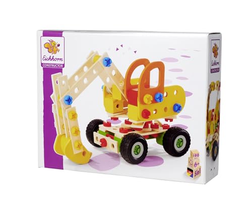 Eichhorn - Constructor Bagger, 5 Verschiedene Modelvarianten baubar, Konstruktionsspielzeug mit 180 Teilen, vielseitiges Holzspielzeug, aus 100% FSC zertifiziertem Buchenholz, ab 6 Jahren Eichhorn - Constructor Bagger, 5 Verschiedene Modelvarianten baubar, Konstruktionsspielzeug mit 180 Teilen, vielseitiges Holzspielzeug, aus 100% FSC zertifiziertem Buchenholz, ab 6 Jahren von Eichhorn