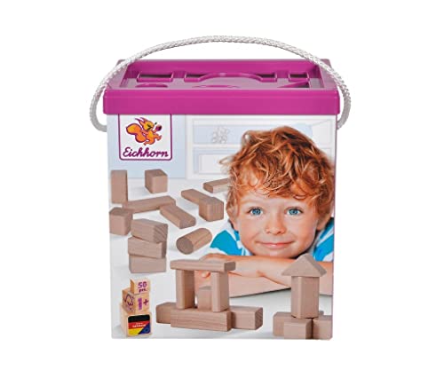 Eichhorn 100050141 50 naturfarbene Holzbausteine in Aufbewahrungsbox mit Sortierdeckel, FSC 1 zertifiziertes Buchenholz, Motorikspielzeug geeignet für Kinder ab 1 Jahr Eichhorn 100050141 50 naturfarbene Holzbausteine in Aufbewahrungsbox mit Sortierdeckel, FSC 1 zertifiziertes Buchenholz, Motorikspielzeug geeignet für Kinder ab 1 Jahr von Eichhorn