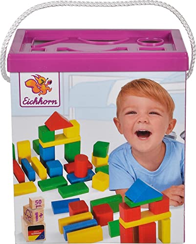 Eichhorn 100050161 50 bunte Holzbausteine in Aufbewahrungsbox mit Sortierdeckel, FSC 100 Prozent zertifiziertes Buchenholz, Motorikspielzeug geeignet für Kinder ab 1 Jahr Eichhorn 100050161 50 bunte Holzbausteine in Aufbewahrungsbox mit Sortierdeckel, FSC 100 Prozent zertifiziertes Buchenholz, Motorikspielzeug geeignet für Kinder ab 1 Jahr von Eichhorn