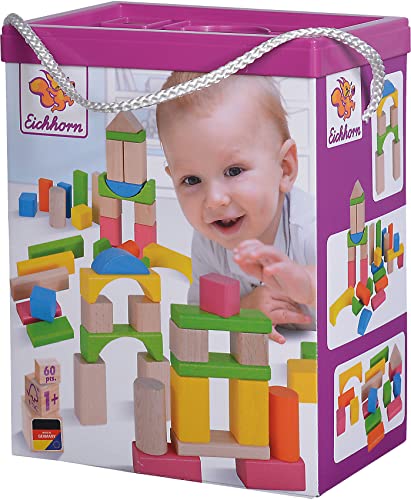 Eichhorn 100088021 60 Bunte und naturfarbene Holzbausteine in der Aufbewahrungsbox mit Kordel und Sortierdeckel, FSC 100 Prozent zertifiziertes Buchenholz, für Kinder ab einem Jahr Eichhorn 100088021 60 Bunte und naturfarbene Holzbausteine in der Aufbewahrungsbox mit Kordel und Sortierdeckel, FSC 100 Prozent zertifiziertes Buchenholz, für Kinder ab einem Jahr von Eichhorn