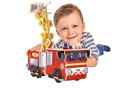 Eichhorn 109255602 - Feuerwehrmann Sam 3D Puzzle, 23x18,5cm, Bastelset zum Zusammenbauen, Motiv: Jupiter von Eichhorn