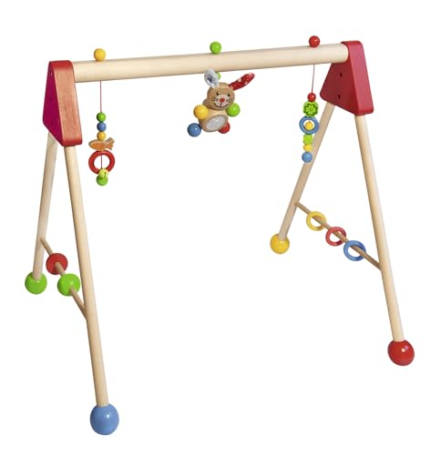 Eichhorn - Baby Spielbogen mit Hasenmotiv, Höhenverstellbar in 3 Stufen, aus 100 Prozent FSC zertifiziertem Buchenholz, unmontiert, ab 3 Monaten von Eichhorn