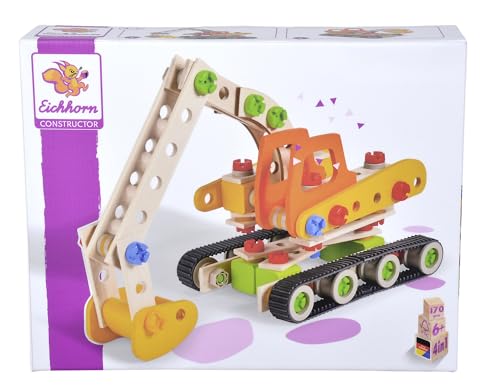 Eichhorn Constructor Raupenbagger, vielseitiges Holzspielzeug, 170 Bauteile, 4 Verschiedene Konstruktionen, FSC 100% zertifiziertes Buchenholz, für Kinder ab 6 Jahren Eichhorn Constructor Raupenbagger, vielseitiges Holzspielzeug, 170 Bauteile, 4 Verschiedene Konstruktionen, FSC 100% zertifiziertes Buchenholz, für Kinder ab 6 Jahren von Eichhorn
