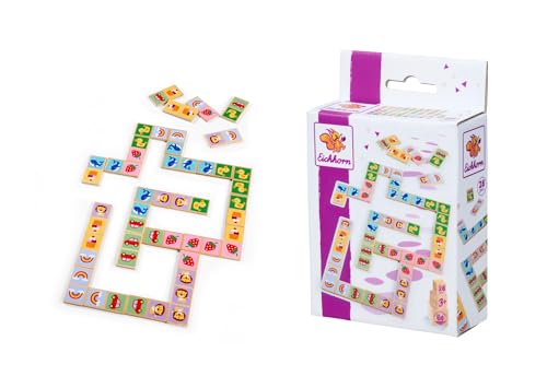 Eichhorn – Games – Domino mit versch. Tiermotiven und Gegenständen, jeweils 6x3 cm groß, 28 teilig, aus Lindensperrholz, ab 3 Jahren von Eichhorn