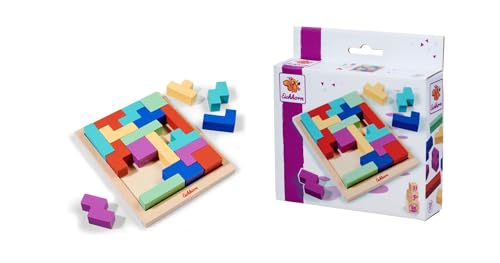 Eichhorn – Games – Formenlegespiel mit Rahmen aus Holz, 30 Steine mit versch. Farben und Formen zum sortieren, größe inkl Rahmen 13,5 x 17 cm, aus Birkenholz, ab 3 Jahren Eichhorn – Games – Formenlegespiel mit Rahmen aus Holz, 30 Steine mit versch. Farben und Formen zum sortieren, größe inkl Rahmen 13,5 x 17 cm, aus Birkenholz, ab 3 Jahren von Eichhorn