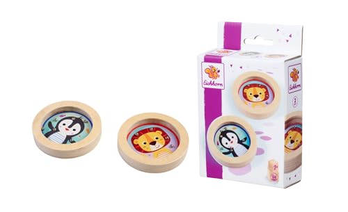 Eichhorn – Games – Geschicklichkeitsspiel, Kugelspiel mit Pinguin & Löwen Design, 2 teiliges Motorikspielzeug, 8 cm groß, aus Lindensperrholz, ab 3 Jahren von Eichhorn