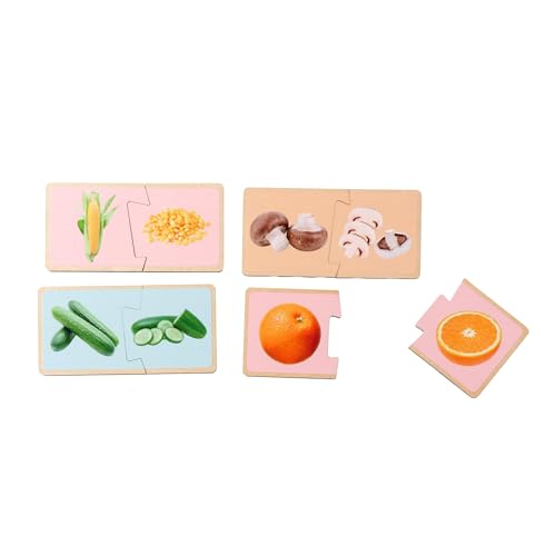 Eichhorn – Montessori – Puzzle zum Erlernen der Obst- & Gemüsesorten, finde das richtige Gegenstück, 17 realitätsnahe Abbildungen auf 34 Teilen, aus 100%FSC zertifiziertem Lindensperrholz, ab 2 Jahren von Eichhorn