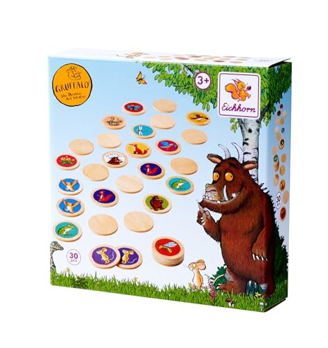Eichhorn - Grüffelo Erinnere Dich Game, Merkspiel mit 30 Holzteilen, FSC 100% zertifiziertes Pappelholz, für Kinder ab 3 Jahren Eichhorn - Grüffelo Erinnere Dich Game, Merkspiel mit 30 Holzteilen, FSC 100% zertifiziertes Pappelholz, für Kinder ab 3 Jahren von Eichhorn