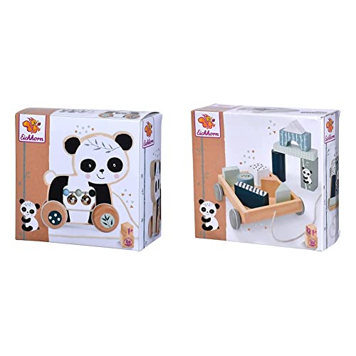 Eichhorn - Nachziehtier, Panda mit Geräuschen und Bewegung, 15 cm lang, aus Birkenholz, ab 1 Jahr & - Bauwagen mit 11 Bausteinen, Nachziehspielzeug, 12 teilig, 18x17,5 cm groß, ab 1 Jahr Eichhorn - Nachziehtier, Panda mit Geräuschen und Bewegung, 15 cm lang, aus Birkenholz, ab 1 Jahr & - Bauwagen mit 11 Bausteinen, Nachziehspielzeug, 12 teilig, 18x17,5 cm groß, ab 1 Jahr von Eichhorn