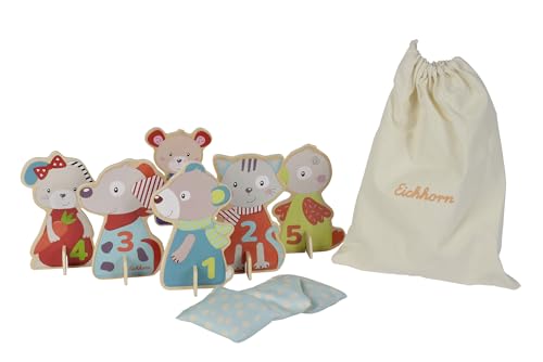 Eichhorn Outdoor Säckchen Wurfspiel - 100004460 - Kinder Wurfspiel, Spiel bestehend aus 6 Spielfiguren und 3 Wurfsäckchen, mit Transportbeutel, Sperrholz, Outdoorspiel für Kinder ab 3 Jahren Eichhorn Outdoor Säckchen Wurfspiel - 100004460 - Kinder Wurfspiel, Spiel bestehend aus 6 Spielfiguren und 3 Wurfsäckchen, mit Transportbeutel, Sperrholz, Outdoorspiel für Kinder ab 3 Jahren von Eichhorn
