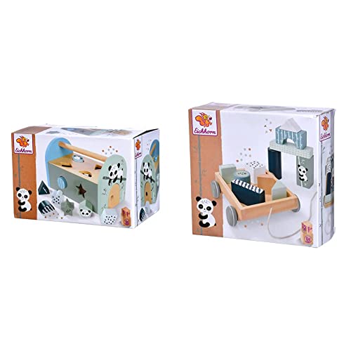 Eichhorn - Panda Linie - Steckbox, Steckspielzeug inkl. 8 verschiedenen Steckbausteinen, 9 teilig, 12,5x19x15 cm & Bauwagen mit 11 Bausteinen, Nachziehspielzeug, 12 teilig, 18x17,5 cm groß Eichhorn - Panda Linie - Steckbox, Steckspielzeug inkl. 8 verschiedenen Steckbausteinen, 9 teilig, 12,5x19x15 cm & Bauwagen mit 11 Bausteinen, Nachziehspielzeug, 12 teilig, 18x17,5 cm groß von Eichhorn
