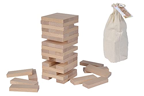 Eichhorn - Wackelturm aus Buchenholz, im Stoffbeutel, Made in Germany, Geschicklichkeitsspiel für die ganze Familie, Balance Tower, Wackelturm, 54 teilig, ab 5 Jahren Eichhorn - Wackelturm aus Buchenholz, im Stoffbeutel, Made in Germany, Geschicklichkeitsspiel für die ganze Familie, Balance Tower, Wackelturm, 54 teilig, ab 5 Jahren von Eichhorn