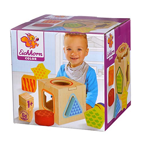Eichhorn 100002254 - Steckbox, Steckwürfel mit 5 Bausteinen, 7-TLG., 12x12x12 cm, Birkenholz Eichhorn 100002254 - Steckbox, Steckwürfel mit 5 Bausteinen, 7-TLG., 12x12x12 cm, Birkenholz von Eichhorn
