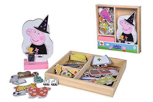 Eichhorn - magisches Umzieh-Puzzle Peppa Pig, 29 Kleidungsteile zum Verwandeln, inkl. magnetischer Fläche mit Standfuß, 32 teilig, aus 100% FSC zertifiziertem Kiefer und Lindensperrholz, ab 3 Jahren von Eichhorn