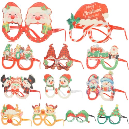 Eieenotee 12 Stück Weihnachtsbrillen, Party-, Lustige Partys, Urlaubsgeschenke, Originelle Kostümbrillen, Foto-Requisiten von Eieenotee