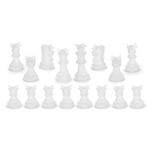 Eieenotee 16pcs Schach Silikonform f¨¹r Harzschachtform Epoxy-Casting-Schachkristallformen zum Geburtstag von Eieenotee