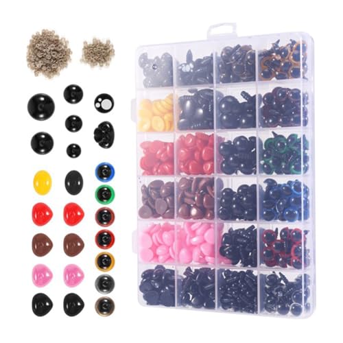 Eighosee 1040 Stück Sicherheitsaugen und -Nasen, Sicherheitsaugen zum Häkeln, Häkelaugen für Puppen mit Unterlegscheiben für Plüschtiere Eighosee 1040 Stück Sicherheitsaugen und -Nasen, Sicherheitsaugen zum Häkeln, Häkelaugen für Puppen mit Unterlegscheiben für Plüschtiere von Eighosee