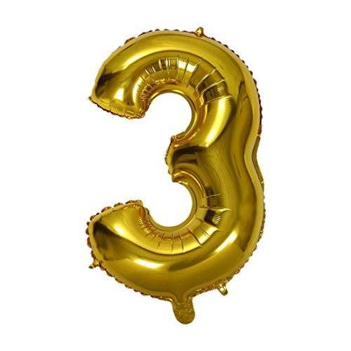 Eighosee 32 Zoll Gold Zahlen Zahlen Folienballons Luftballons Geburtstag Hochzeit Dekorationen Luftballon Party Event Gold 3 von Eighosee