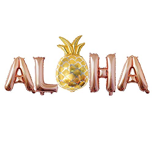 Eighosee Ananas-Folienballons, Ballon, hawaiianische Party-Dekoration, Zubehör, 40,6 cm, Gold von Eighosee
