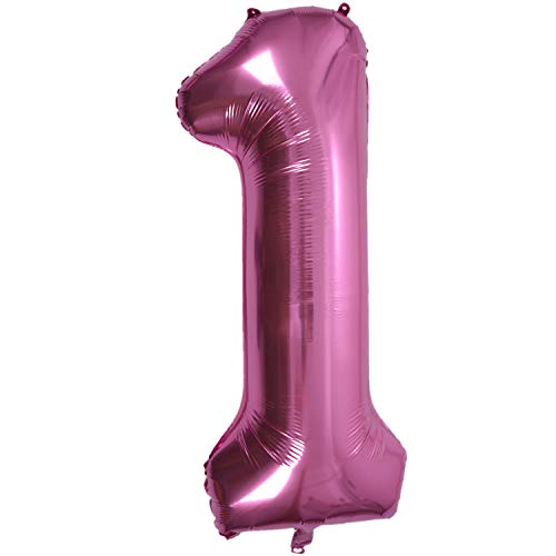 Eighosee Folienballon, 101,6 cm, Zahlen, aufblasbar, Hochzeit, Jahrestag, Party, Rosa, 1 Stück von Eighosee