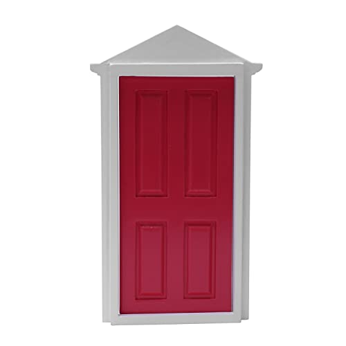 Eighosee Miniatur-Zubehör für Feen-Steepletop-Tür, Holz, Maßstab 1:12, Rot von Eighosee