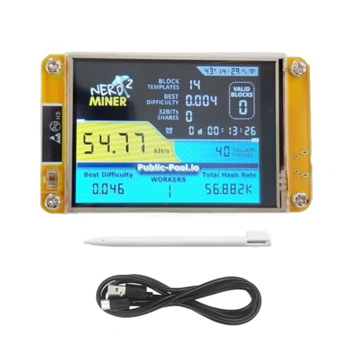 Eighosee NerdMiner 2 Miner 55-60KH/S 2,8-Display BTC Solo Lottery Miner Bitcoin BTC Miner Solo Nerd Miner mit Gehäuse von Eighosee