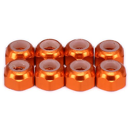 Eighosee Radmutter OT009 Aluminiumlegierung für RC Hobby Modellauto 1/10 Allradantrieb 8 Stück (Orange) von Eighosee