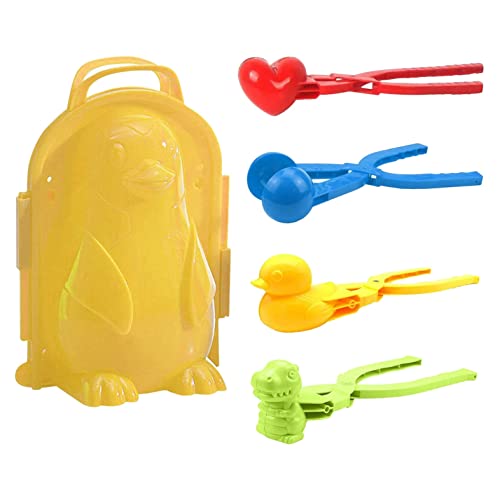 Eighosee Schneespielzeug Satz 5 Stücke Snowball Macher Werkzeug Schneespielzeug Kinder Winter Draussen Spielzeug Schneeball Clip Schneespiele für Kinder und Erwachsene von Eighosee
