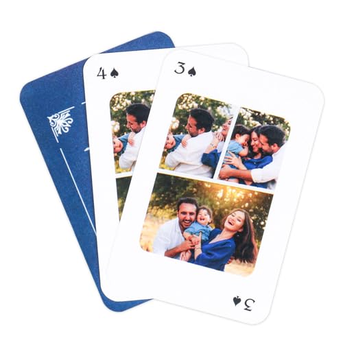 EinzigGeschenk Personalisierte Pokerkarten - Hochwertige Pokerkarten mit Fotos, Texten & Design - Individuell Gestaltbare Geschenke für Hochzeit, Party, Weihnachten & mehr (3 Fotos) von EinzigGeschenk