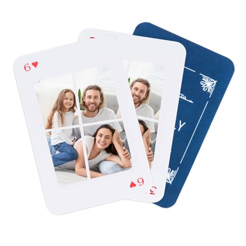 EinzigGeschenk Personalisierte Pokerkarten - Hochwertige Pokerkarten mit Fotos, Texten & Design - Individuell Gestaltbare Geschenke für Hochzeit, Party, Weihnachten & mehr (4 Fotos) von EinzigGeschenk