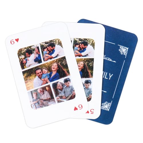 EinzigGeschenk Personalisierte Pokerkarten - Hochwertige Pokerkarten mit Fotos, Texten & Design - Individuell Gestaltbare Geschenke für Hochzeit, Party, Weihnachten & mehr (5 Fotos) von EinzigGeschenk