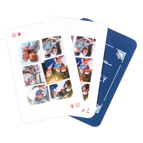 EinzigGeschenk Personalisierte Pokerkarten - Hochwertige Pokerkarten mit Fotos, Texten & Design - Individuell Gestaltbare Geschenke für Hochzeit, Party, Weihnachten & mehr (6 Fotos) von EinzigGeschenk