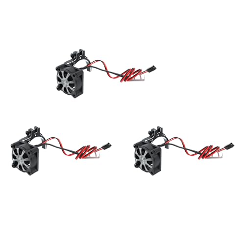 Eioeeklop 3X für Rc Auto 3650 3660 550 540 Motor Kühl Körper Lüfter mit Wärme Sensor CNC Aluminium Legierung Kühl Körper, Schwarz von Eioeeklop