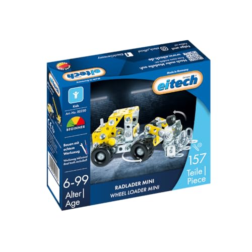 Eitech 00250 Metallbaukasten - Radlader Mini, Baustellenfahrzeug für Kinder ab 6 Jahren, pädagogisch wertvolles Konstruktionsspielzeug von Eitech